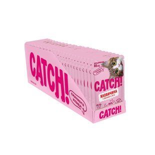 НАБІР Корм вологий Catch! для дороcлих котів з яловичиною та овочами в желе 24 шт х 85г. Catch_67000 фото