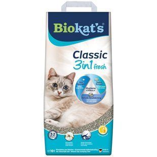 Наповнювач Biokats для котячого туалету Classic Fresh 3in1 Cotton Blossom бентонітовий 10 кг G-617220/613413 фото