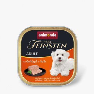 Корм вологий Vom Feinsten Adult with Poultry Veal для дорослих собак з птицею та телятиною 150 г AM-82610 фото
