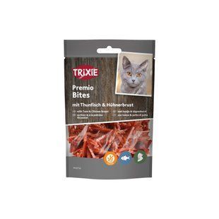 Ласощі Trixie Premio Tuna Bites для котів шматочки з тунцем і куркою 50 г 42734 фото
