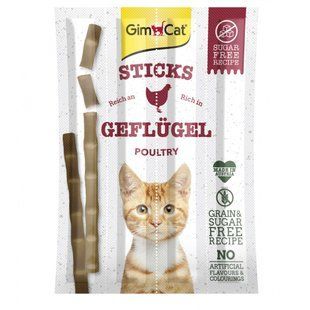 Ласощі GimCat для котів палички з м_ясом птиці 4 шт по 5 г G-420868/400761/420806 фото