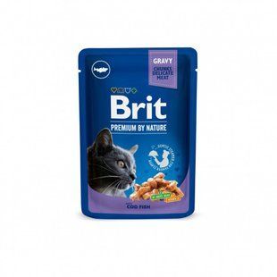 Корм вологий Brit Premium Cat Cod Fish pouch для котів з тріскою 100 г 100272 /506002 фото
