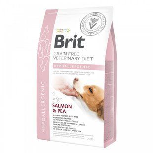 Корм сухий Brit Grain Free VetDiet Dog Hypoallergenic для собак при харчовій алергії з лососем горохом і гречкою 2 кг 170939/8042 фото