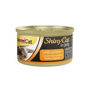 Корм вологий GimCat Shiny Cat для котів з тунцем та куркою в желе 70 г G-413105 /413303 фото