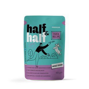 Корм вологий Half&Half Duck in Gravy for Adult Dogs шматочки качки в соусі для дорослих собак 100 г 21243 фото