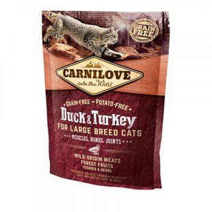 Корм сухий Carnilove Cat Large Breed для дорослих котів великих порід з качкою та індичкою 400 г 170195/2775***** фото
