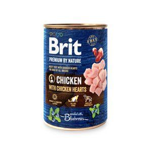 Корм вологий Brit Premium by Nature k консерви для собак з куркою та курячим серцем 400 г 100405/8522 фото