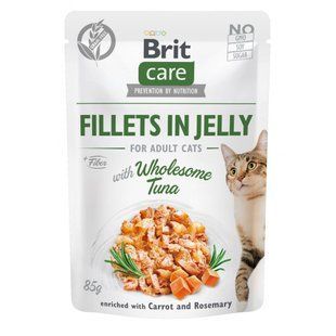 Корм вологий Brit Care Fillets in Jelly Wholesome Tuna д/котів філе в желе з тунцем 85 г 100533/0556 фото